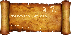 Matkovich Tícia névjegykártya